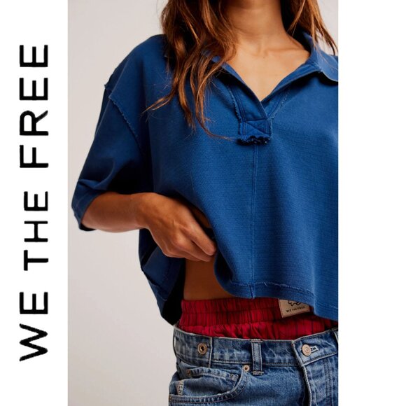 We The Free Tops - 🆕 Free People | We The Free | Denmark Polo Top in Bellweather Blue | XL